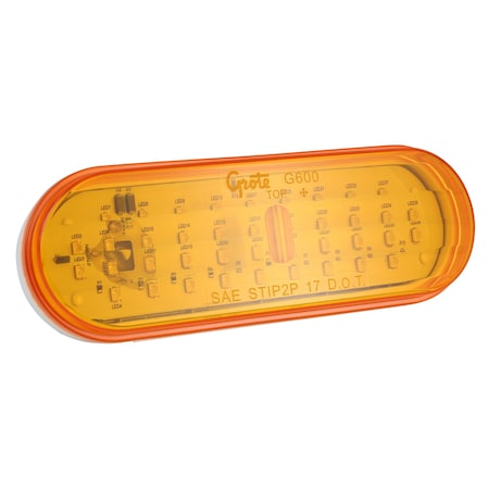 Stop/Tail/Turn LED Lamp,Oval,Yellow