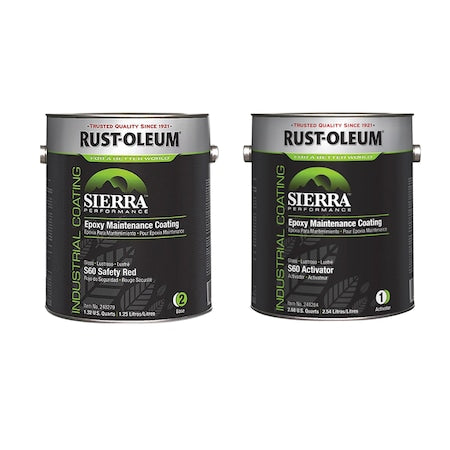 Epoxy Activator and Finish Kit, Safety Red, High Gloss, 1 gal, 230 to 340 sq ft/gal, S60 Series