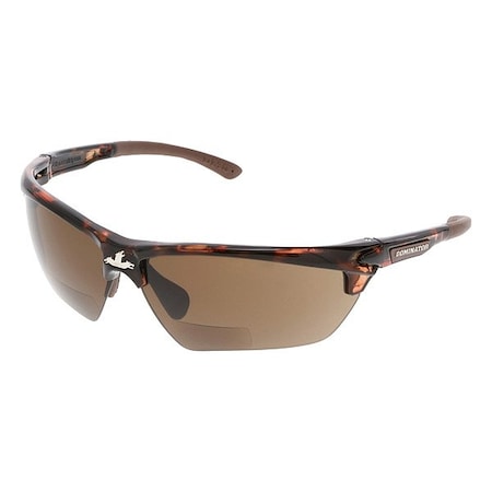 DM3, Reader Safety Glasses, Anti-Fog, Brown Lens, Half-Frame