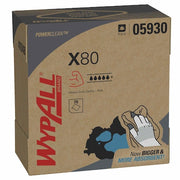 WypAll Power Clean X80 Heavy Duty Cloths (05930), Pop-Up Box, Red, 80 Sheets / Box, es / Case, PK5