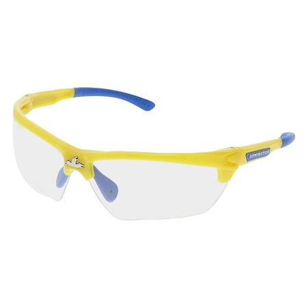 Dominator (DM3), Safety Glasses, MAX6 Anti-Fog, Polycarbonate Lens, Yellow Frame, Half Frame, 1 PR