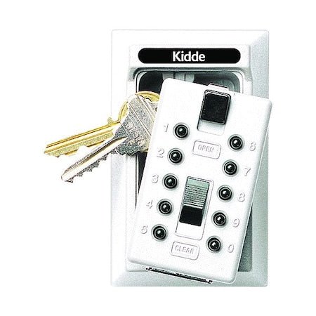 Lock Box, White, Surface, PushButton, 5 Keys
