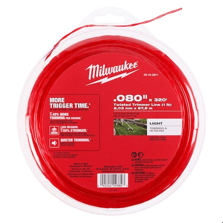 String Trimmer Line,Red,1/16 in H