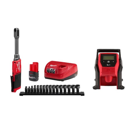 M12 FUEL Box Ratchet Kit + M12 Inflator
