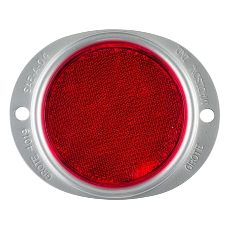 Reflector, Armored, Red, Dia 3 5/8 In