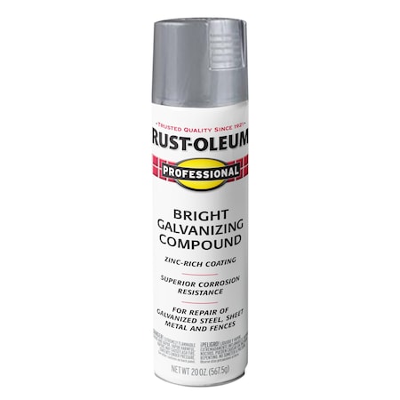 Spray Primer, Bright Galv. Compound, Flat, Water, 20 oz