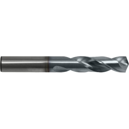 Screw Machine Drill Bit, 9/64 in Size, 135  Degrees Point Angle, Cobalt Steel, TiCN Finish