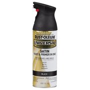 Spray Paint, Black, Satin, Solvent, 12 oz