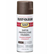 Spray Paint, Dark Brown, Satin, Solvent, 12 oz.