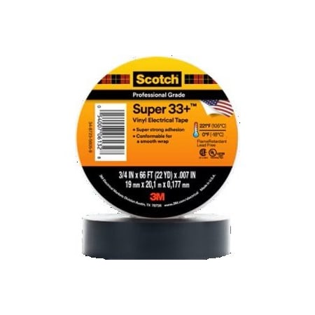 ElectricalTape,Black,22ydL,3/4inW