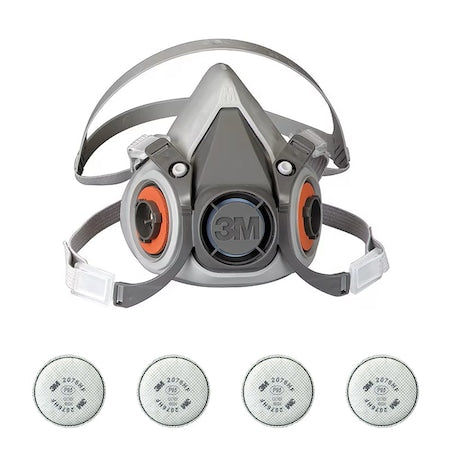 Half Mask Respirator Kit: Includes 4 Filters, Hydrogen Fluoride/Nuisance Acid Gas/P95, Olive, Size L
