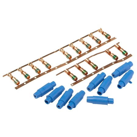 Wire Terminal Kit, 8 AWG, Bare Insulated, Assorted, Crimp Termination Only