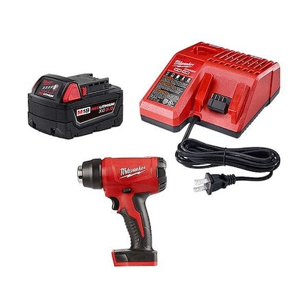 Heat Gun Kit, Cordless Powered, 18 V, Pistol Handle