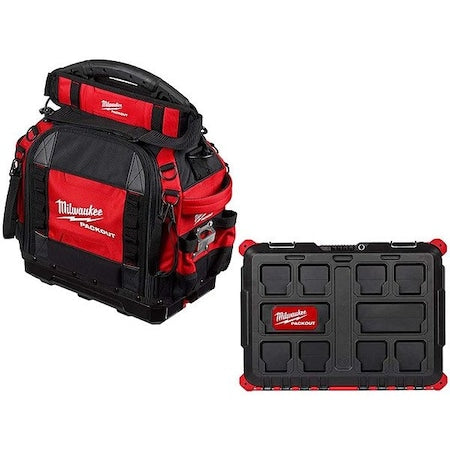 Structured Bag + Tool Box, Black, Red, Ballistic Nylon, 65 Pockets
