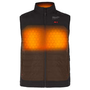 Axis Heated Vest, Polyester, 2 to 8 hours Heating Time, 3 Heat Settings, Brown, S