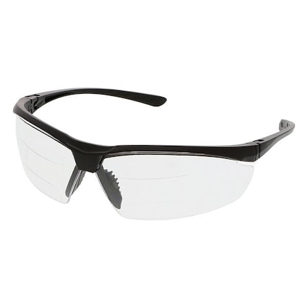 VL2, Reader Safety Glasses, Anti-Scratch, Clear Lens, Half-Frame