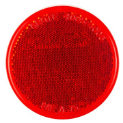 Reflector, Stick-On, Red, Round, Dia 3 In