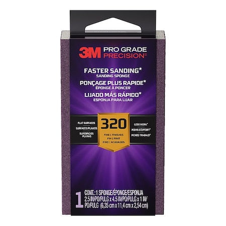 Sanding Sponge,Aluminum Oxide,320 Grit