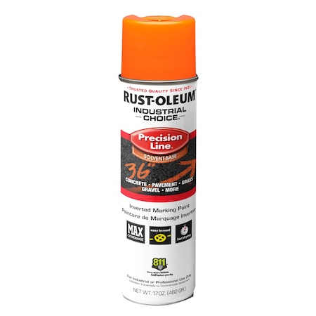 Precision Line Marking Paint, Inverted, APWA Orange, 20 oz