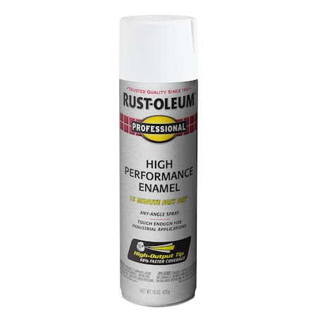 Rust Preventative Spray Paint, White, Semi-Gloss, Solvent, 15 Oz