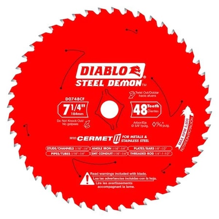 CircularSawBlade,Cermet,Dia:7.25