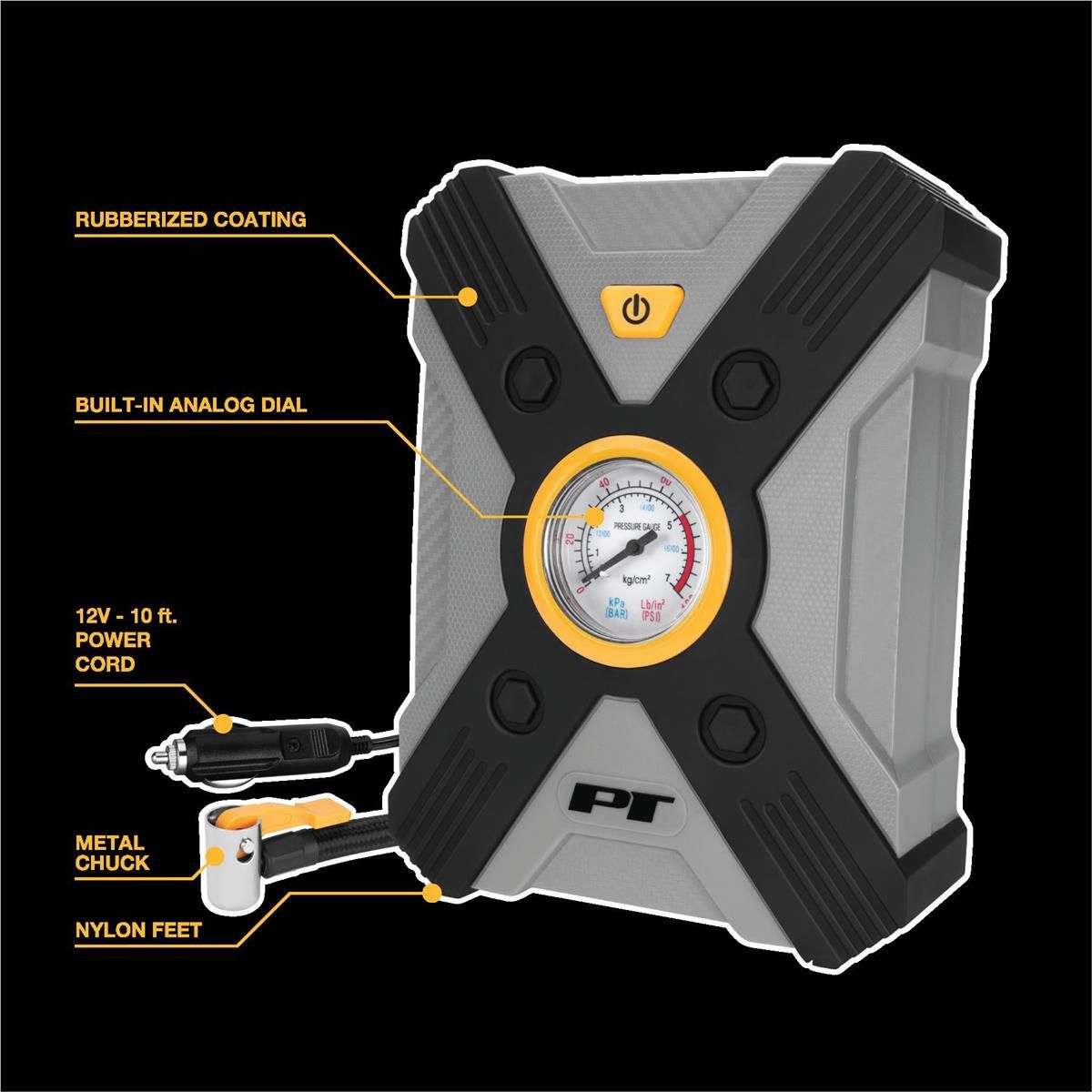 12V Rapid Tire Inflator w/LED Light