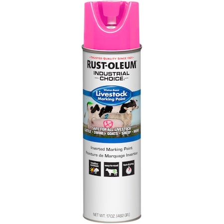 Livestock Marking Paint, Fluorescent Pink, Water, 17 Oz
