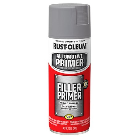 Auto Body Filler Primer, 11 oz, Exterior/Interior, Auto Body Filler Primer, Solvent, Rough, Flat