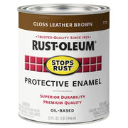 Interior/Exterior Paint, Gloss, Oil Base, Leather Brown, 1 qt