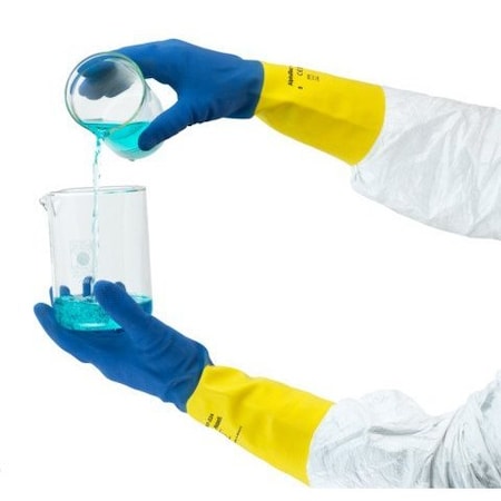 Chemical Resistant Gloves, Natural Rubber Latex/Neoprene, 13 in L, 10, 1 PR