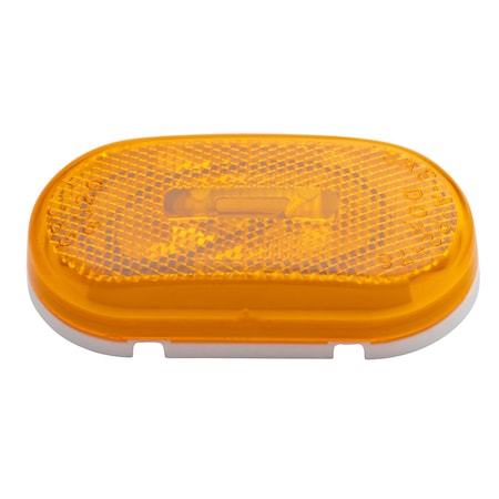 Marker Lamp, Oval With Reflector, Yellow, Width: 2"