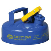 Type I Safety Can, Galvanized Steel, 2 qt, Self-Closing Lid, 9 in Dia., Blue, Kerosene