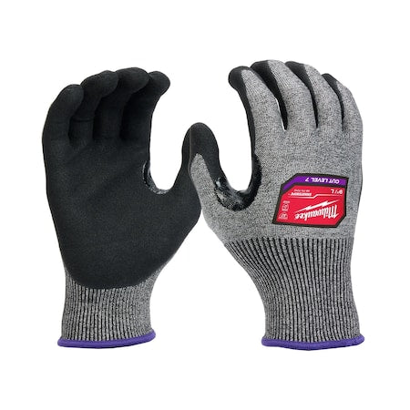 Cut Protection Dipped Gloves, Cut Level A7 ,Dipped ,Nitrile ,Rough ,Large 1 PR