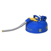 Type II Safety Can, Galvanized Steel, 1 gal, 5/8 in Flexible Metal Hose, Blue, Kerosene