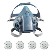 Half Mask Respirator Kit:  Includes 4 Disk Filters, Olive Color, (HF).(AG)/P95, Silicone, Bayonet, M