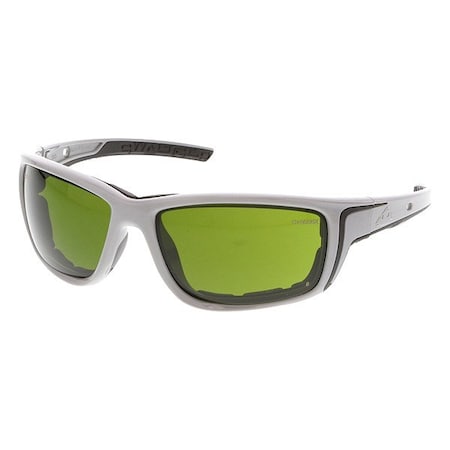 Swagger (SR5), Welding Safety Glasses, MAX6 Anti-Fog, Green Filter 3.0 Lens, Glacier Gray Frame