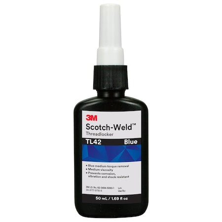 Threadlocker, TL42, Med, Blue, 50ml
