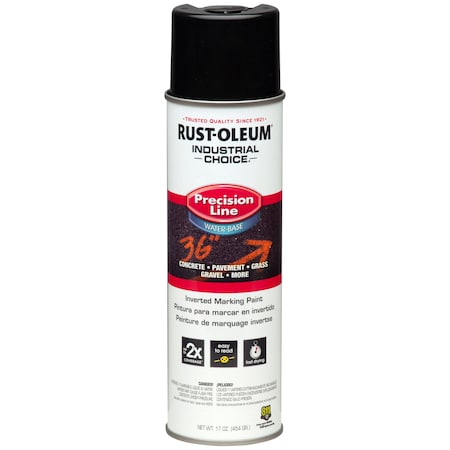 Precision Line Marking Paint, 20 oz, Black, Water -Based
