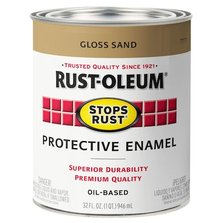 Interior/Exterior Paint, Gloss, Sand, 1 qt