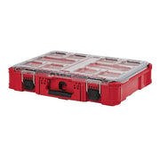 PACKOUT Tool Case, 10 Compartments, 19-3/4 in W x 15-1/2 in D x 4-5/8 in H, Red, Plastic