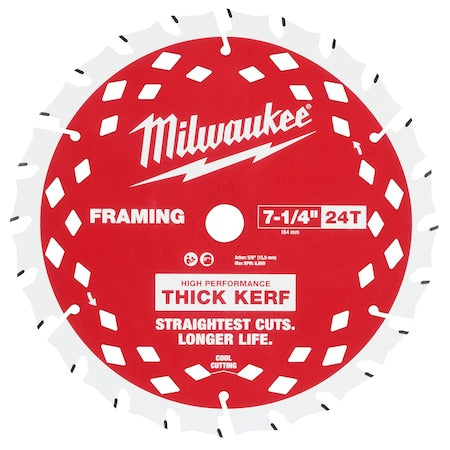 7-1/4" 24T Thick Kerf Framing Circular Saw Blade Contractor Pack - 2(5 PK)