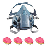 Respirator and Filter Combo Kit, 7500, Acid Gas (AG), Organic Vapor (OV), P100, Bayonet, Size, L