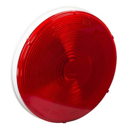 Economy Stop/Turn/Tail Light, Incandescent, Stop Light, Red, Round, 4 5/16 in Overall Dia, Pigtail