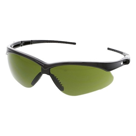 Memphis (MP1), Welding Safety Glasses, Anti-Scratch, Green Filter 3.0 Lens, Black Frame, Half Frame