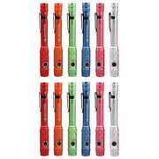 WorkStar Rechargable LED Zoom Penlight/Inspection Light USB-C Mixed Display of Red, Orange, Green, Blue, Pink and Silver - Pack of 12