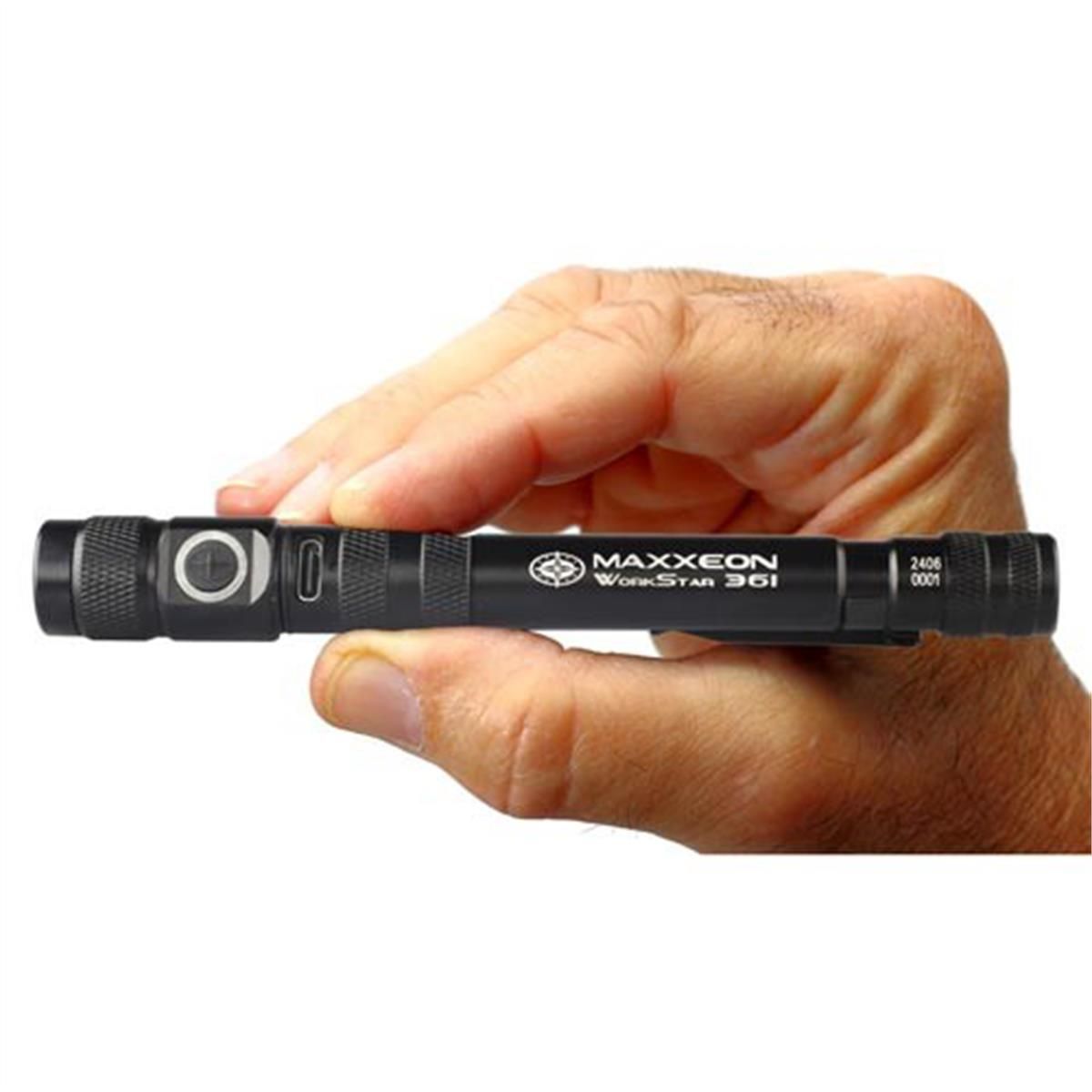 WorkStar 361 Rechargeable LED Zoom Penlight/Inspection Light USB-C, Black