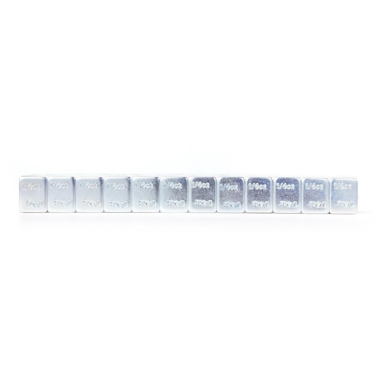 .25oz Silver Steel Adhesive Tape Wheel Weights with Easy Peel Tape. 144oz/Box, 576pcs
