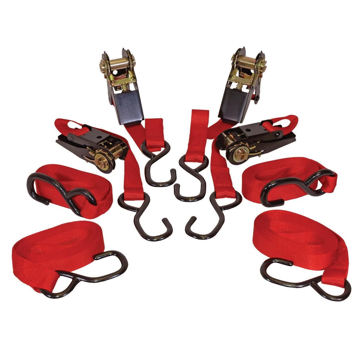 Tie Down Ratcheting 4 Pack 1 Inch by 15 Feet