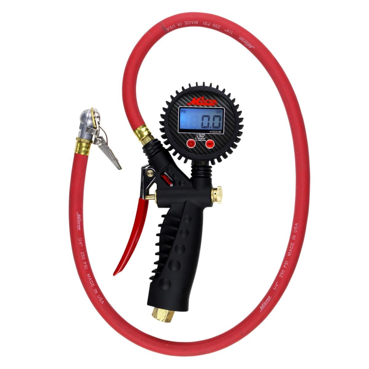 Digital Inflator Gauge with Ball Foot Air Chuck Clip