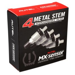 Metal Press-In TPMS Valve Stems for 1-Sensor — Box of 4